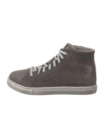 Pre-owned Montelliana Suede Glitter Accents Sneakers In Gray