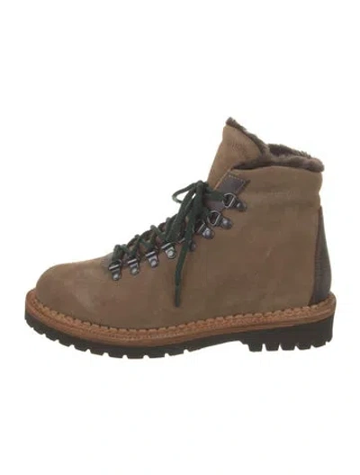 Pre-owned Montelliana Suede Hiking Boots In Brown