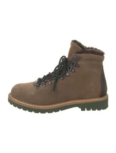 Pre-owned Montelliana Suede Hiking Boots W/ Tags In Brown