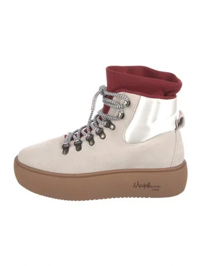 Pre-owned Montelliana Suede Hiking Boots W/ Tags In Gray