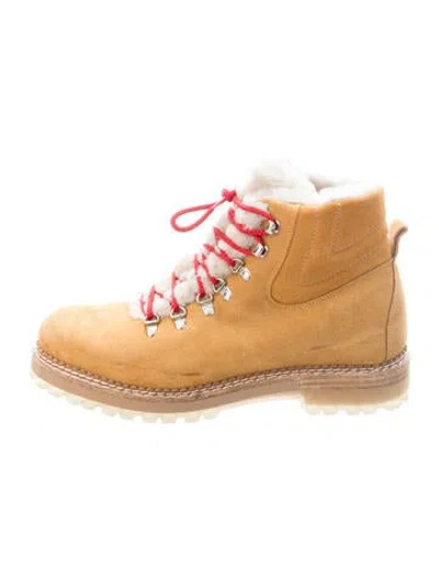 Pre-owned Montelliana Suede Hiking Boots In Yellow