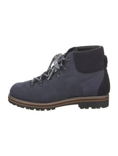 Pre-owned Montelliana Suede Lace-up Boots In Blue