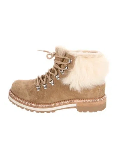 Pre-owned Montelliana Suede Snow Boots In Neutral