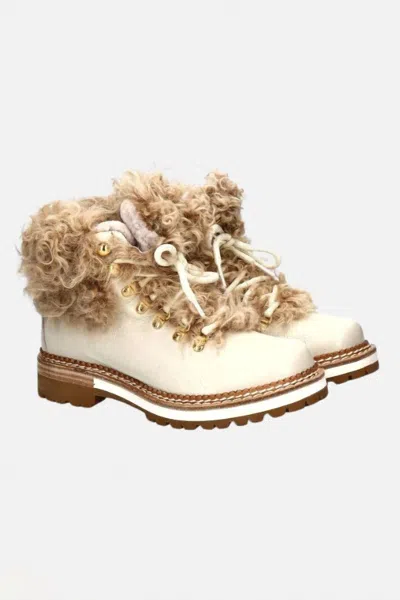 Montelliana Women's Clara Shear Boot In Off White In Multi