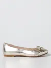 Montelpare Tradition Ballerinas In Laminated Leather In Gold