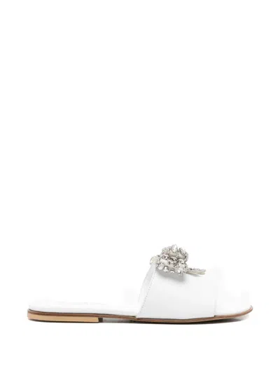 Montelpare Tradition Kids' Embellished Bow Sandals In White
