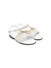 Montelpare Tradition Glitter-detail Leather Sandals In Gold