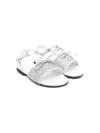 Montelpare Tradition Glitter-detail Leather Sandals In Silver