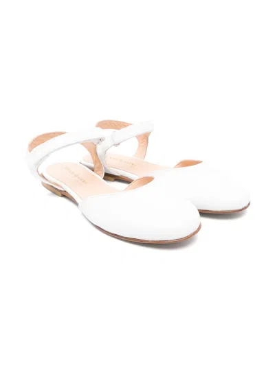 Montelpare Tradition Kids' Leather Ballet Flats In 白色
