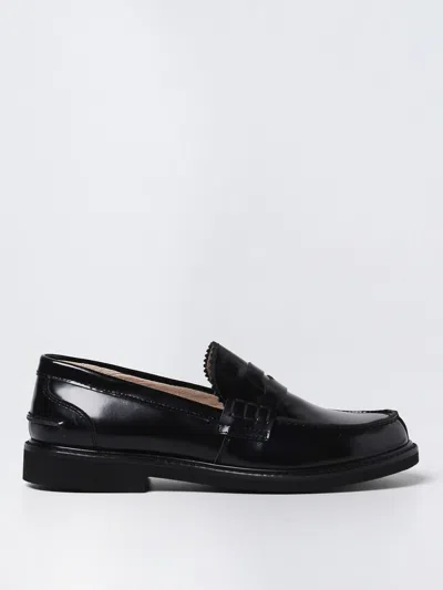 Montelpare Tradition Kids' Moccasins In Brushed Leather In Black