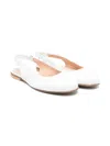 Montelpare Tradition Panelled Leather Ballerina Shoes In White