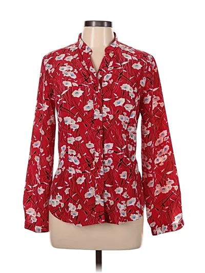 Pre-owned Monterey Bay Clothing Company Long Sleeve Blouse In Red