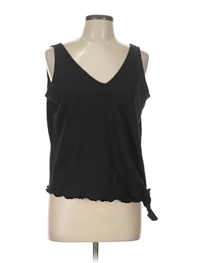 Monteri Tank Top Black Cold Shoulder Neckline Tops
