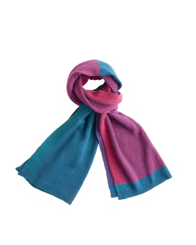 Monticelli Cashmere Cashmere Merino Ultra-soft Marled Knit Scarf In Blue