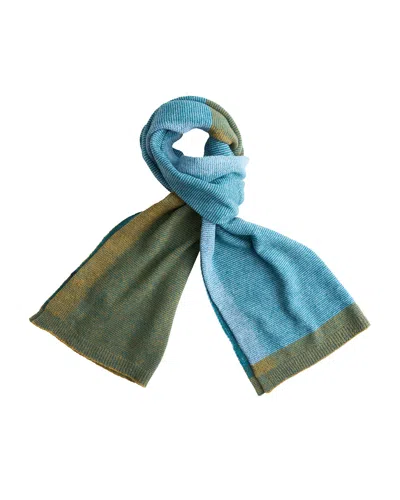 Monticelli Cashmere Cashmere Merino Ultra-soft Marled Knit Scarf In Green