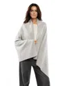 Monticelli Cashmere Double-knit Pure Cashmere Cape In Gray