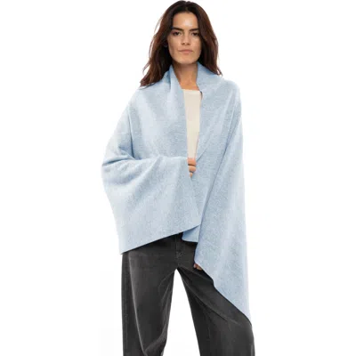 Monticelli Cashmere Double-knit Pure Cashmere Cape Wrap In Blue