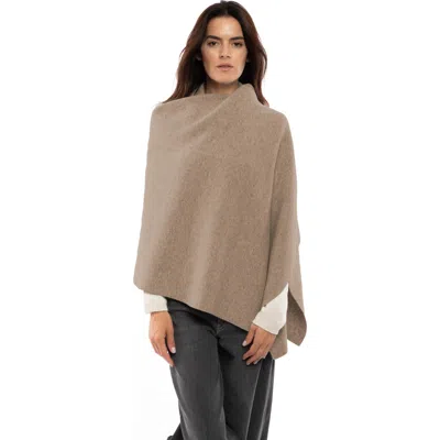 Monticelli Cashmere Double-knit Pure Cashmere Cape Wrap In Brown