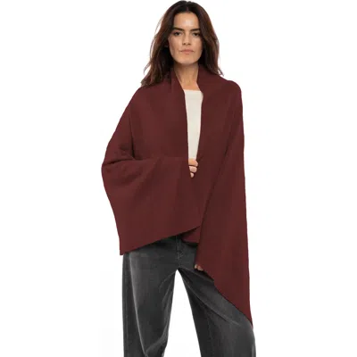 Monticelli Cashmere Double-knit Pure Cashmere Cape Wrap In Burgundy