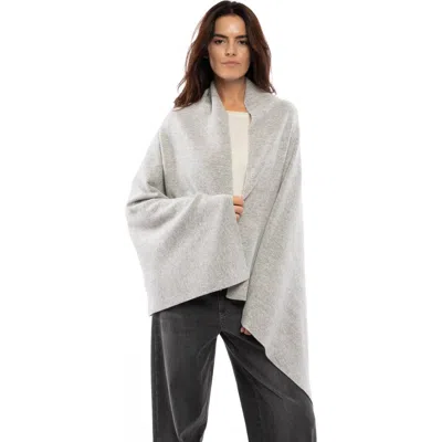 Monticelli Cashmere Double-knit Pure Cashmere Cape Wrap In Gray