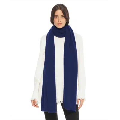 Monticelli Cashmere Essential Pure Cashmere Maxi Wide Scarf In Blue