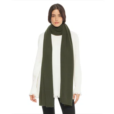 Monticelli Cashmere Essential Pure Cashmere Maxi Wide Scarf In Green