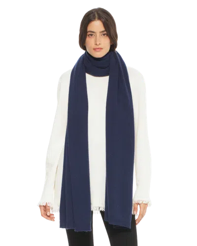Monticelli Cashmere Lightweight Pure Cashmere Long Wrap Scarf In Blue