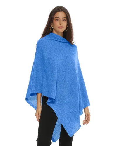 Monticelli Cashmere Essential Pure Cashmere Poncho In Blue