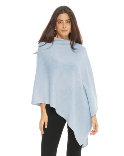 Monticelli Cashmere Essential Pure Cashmere Poncho In Blue