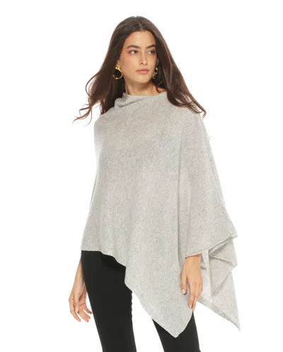 Monticelli Cashmere Essential Pure Cashmere Poncho In Gray