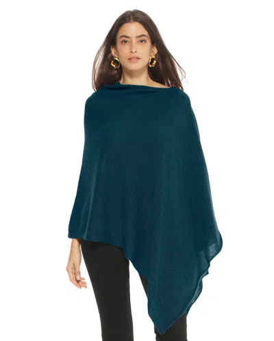 Monticelli Cashmere Essential Pure Cashmere Poncho In Blue