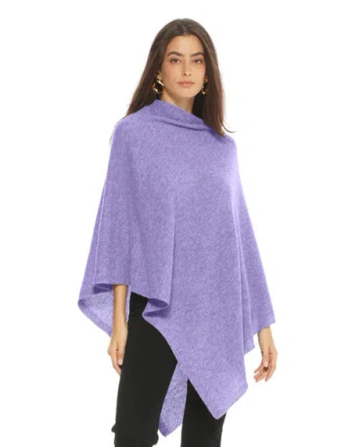 Monticelli Cashmere Essential Pure Cashmere Poncho In Purple