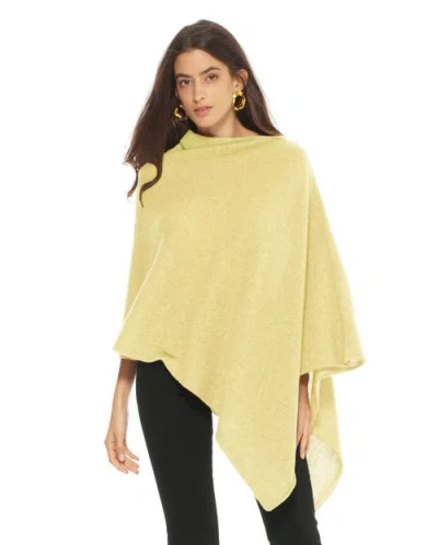 Monticelli Cashmere Essential Pure Cashmere Poncho In Yellow