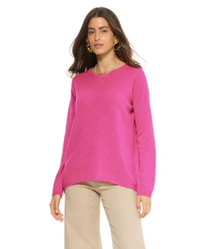 Monticelli Cashmere Lightweight Oversized Pure Cashmere Boatneck Sweater In Pink