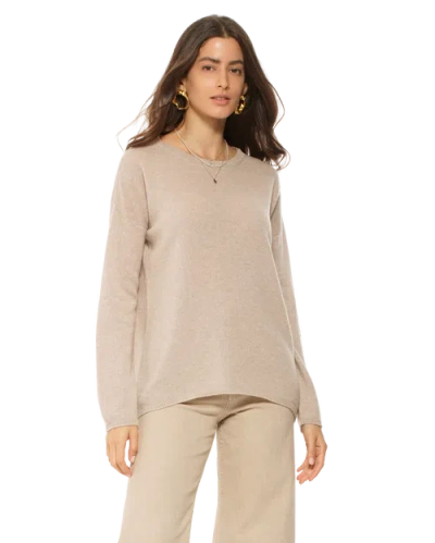 Monticelli Cashmere Lightweight Oversized Pure Cashmere Boatneck Sweater In Neutral