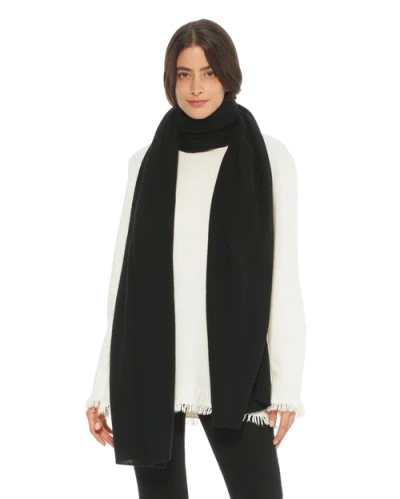 Monticelli Cashmere Lightweight Pure Cashmere Long Wrap Scarf In Black
