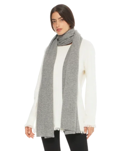 Monticelli Cashmere Lightweight Pure Cashmere Long Wrap Scarf In Gray