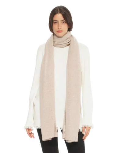 Monticelli Cashmere Lightweight Pure Cashmere Long Wrap Scarf In Neutral