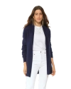 Monticelli Cashmere Long Open Front Pure Cashmere Cardigan In Blue