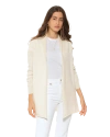 Monticelli Cashmere Long Open Front Pure Cashmere Cardigan In White