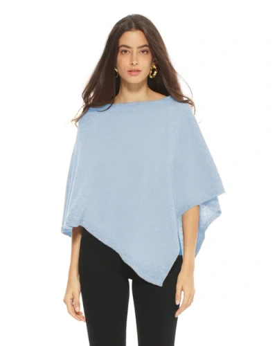 Monticelli Cashmere Pure Cashmere Capelet Poncho In Blue