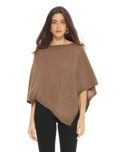 Monticelli Cashmere Pure Cashmere Capelet Poncho In Brown