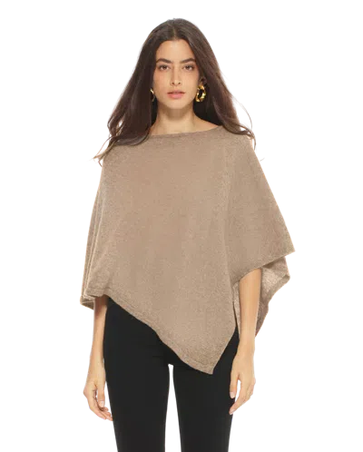 Monticelli Cashmere Pure Cashmere Capelet Poncho In Brown