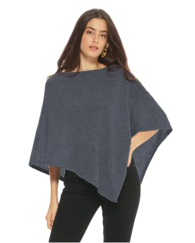 Monticelli Cashmere Pure Cashmere Capelet Poncho In Gray