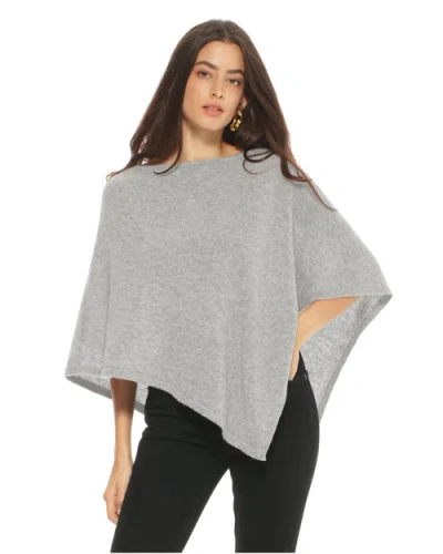 Monticelli Cashmere Pure Cashmere Capelet Poncho In Gray