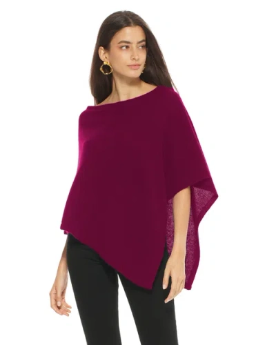 Monticelli Cashmere Pure Cashmere Capelet Poncho In Purple