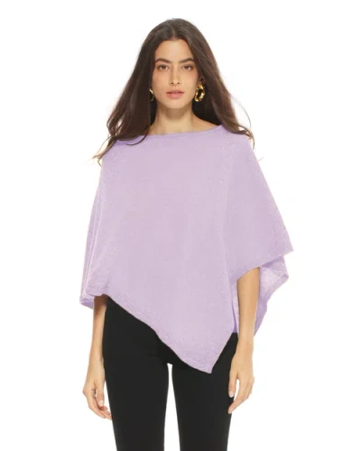 Monticelli Cashmere Pure Cashmere Capelet Poncho In Purple