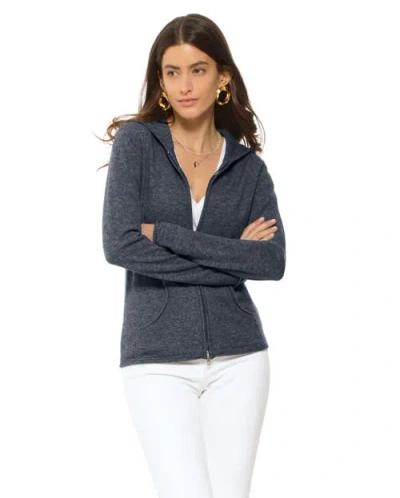 Monticelli Cashmere Pure Cashmere Double Zip Hoodie Sweater In Gray