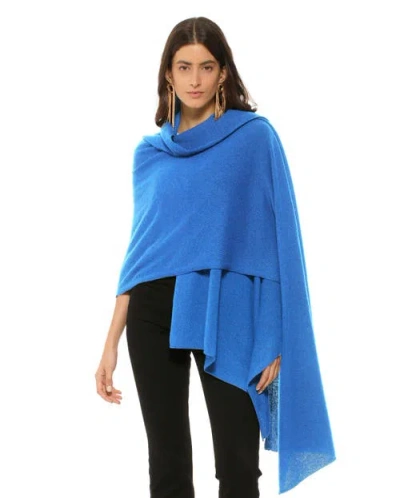 Monticelli Cashmere Pure Cashmere Feather-light Maxi Wrap Stole In Blue