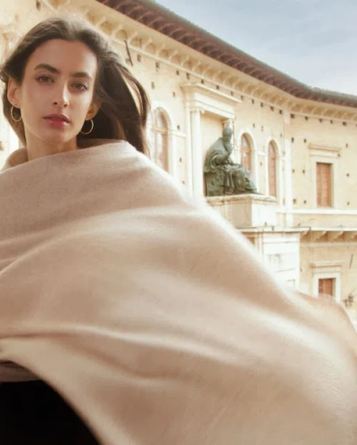 Monticelli Cashmere Pure Cashmere Feather-light Maxi Wrap Stole In Neutral